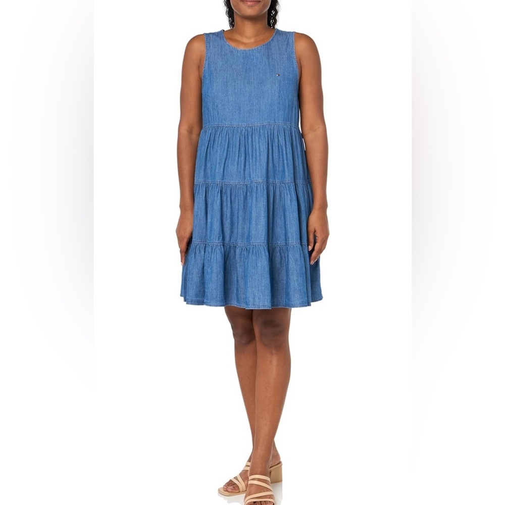 Tommy Hilfiger tencel sleeveless tiered dress - Picture 4 of 4